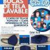 CUBRE BOCA TIPO CONCHA DE TELA AZUL - Imagen 4